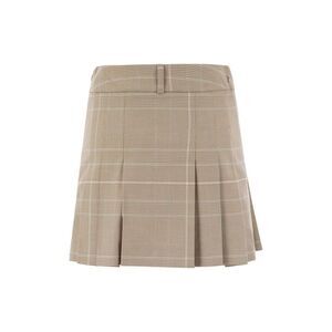 DONDUP Women's Plaid Pleated Mini Skirt Women Beige Skirts
